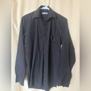 Adolfo Dress Shirt, Men’s Small - 14 1/2 - 32/33 Black Long Sleeve Dress Shirt